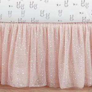 Pottery Barn Kids Emily & Meritt Sparkle Tulle Crib Skirt (Pink)